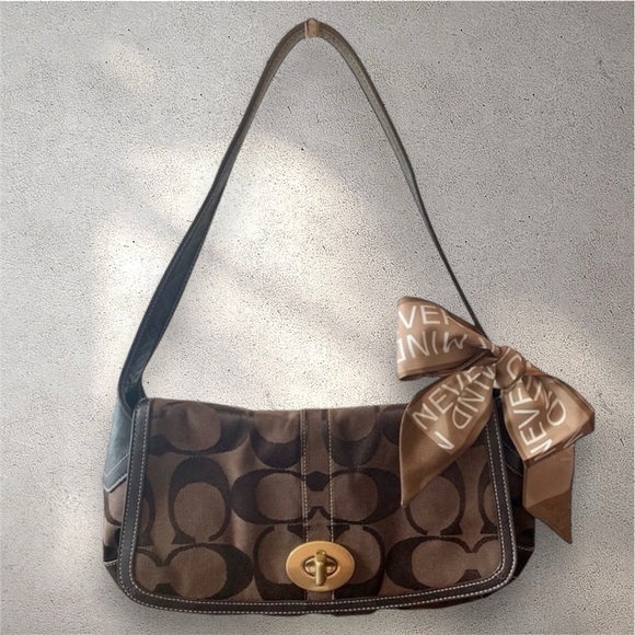 Coach Handbags - Coach Brown Signature C Ergo Flap Over Shoulder Bag